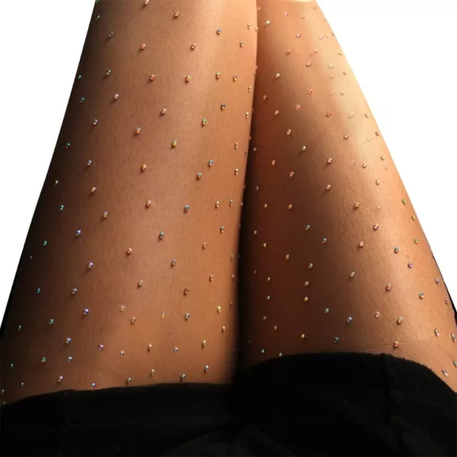 Sexy Pantyhose with Womens Mesh Crystal Fishnet Nylon Stocking Tight 2