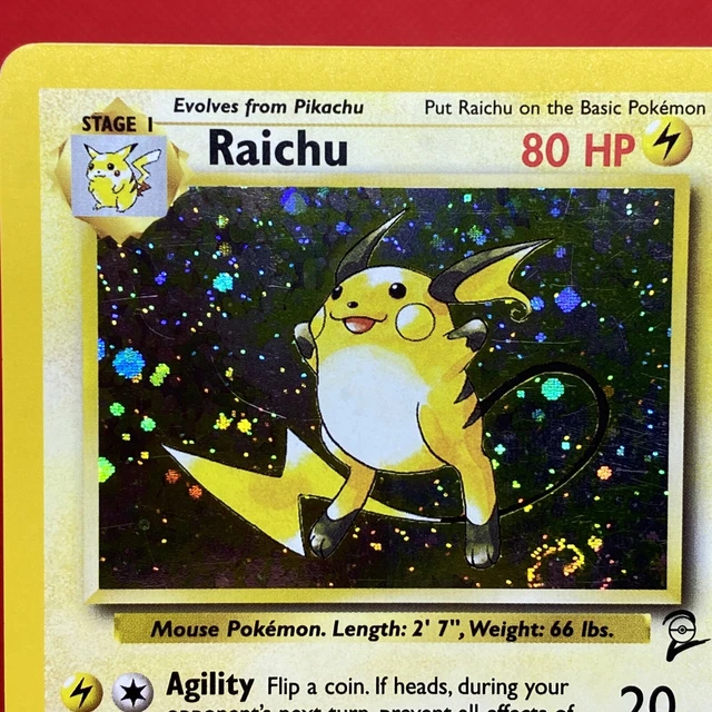 Raichu 16/130 Base Set 2 Holo Rare Vintage Pokemon Card