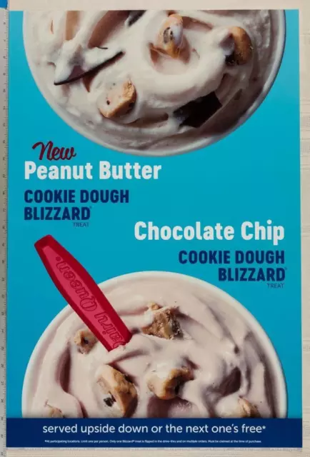 Dairy Queen Poster Backlit Plastic Cookie Dough Blizzard 17x25 dq2