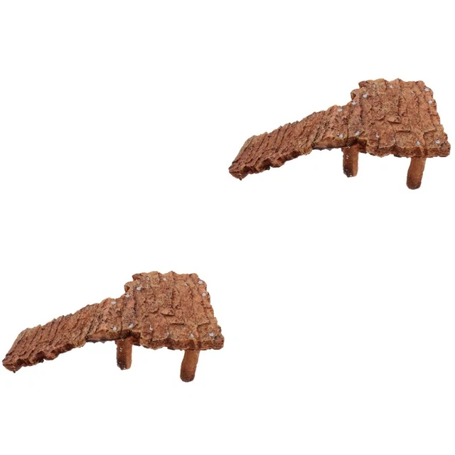 Set of 2 Fish Tank with Stand Turtle Dock Basking Area for Turtles Terrace Toy