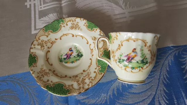 Vintage Crown Staffordshire Coffee Cup & Saucer "Webb's Salon" Myer Emporium