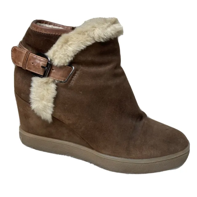 AQUATALIA BY MARVIN K. Cameron Suede Wedge Winter Shearling Booties ...