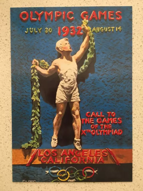 Fantastic 1932 Los Angeles Olympics Postcard - Others Years Available From Aust.