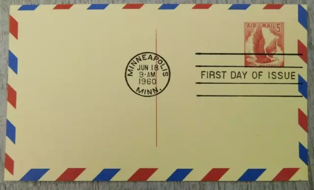 First Day Of Issue Air Mail Minneapolis Minn. 1960 Vintage Stamp Envelope Cover