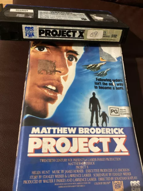 480px x 640px - PROJECT X [VHS] CBS Fox Video Big Box Ex-Rental Clamshell Tape Broderick  1987 $4.90 - PicClick AU