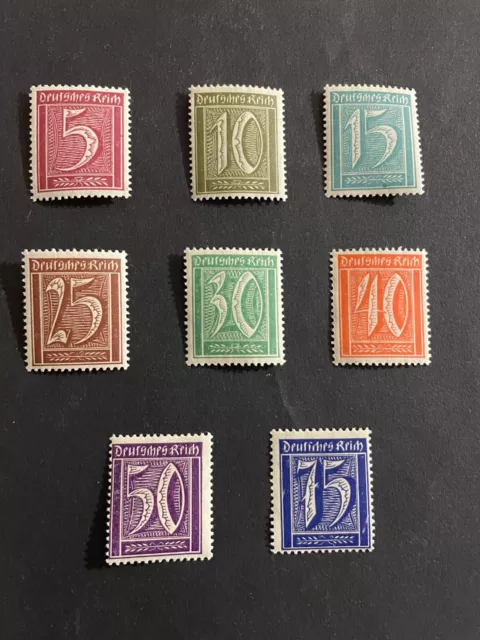 GERMANY Deutsches Reich 1921 SET of 8 MNH PFENNING STAMPS francobolli