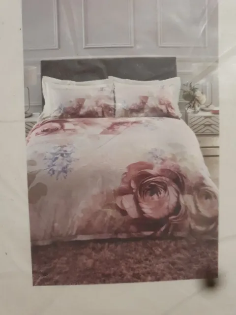 Copriletto/federa letto singolo design fiore rosa 4 camere da letto, 100% cotone, successivo, con etichette