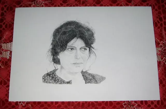 Disegno Matita E Carboncino 33X48 - Anna Magnani