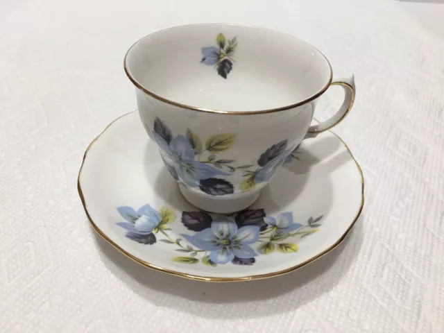 Queen Anne Bone China Tea Cup & Saucer Flowers Made In England