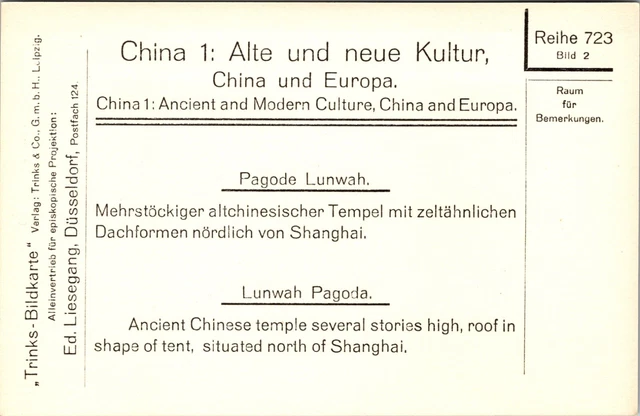 (12) Postcard Set RPPC Old & New Culture China Trinks-Bildkarte Set #723 4
