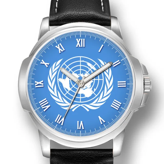 United Nations Un Flag Gents Mens Wrist Watch Birthday Best Gift Engraved