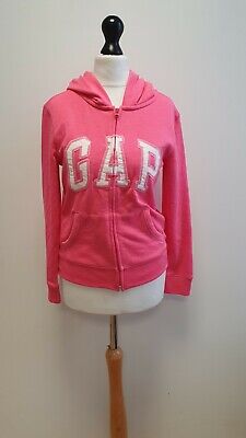 W599 Girls Gap Pink Long Sleeve Zipped Sweatshirt Hoodie Uk 12 Yrs