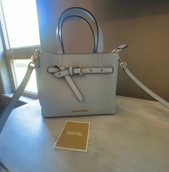 Michael Kors Emilia Small Satchel Shoulder Crossbody Bag Blue $398