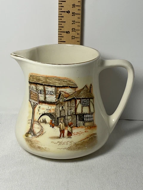 English ware Made in England vintage village scene