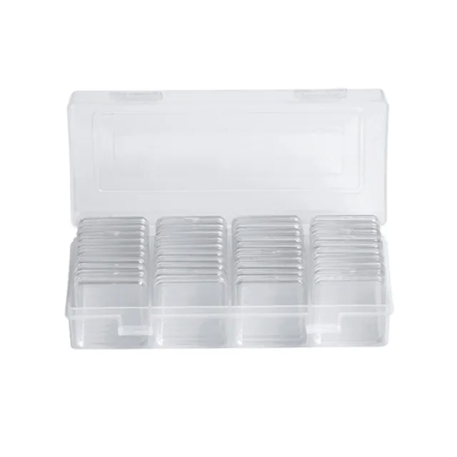 40Pcs Square Clear Coin Collection Boxes Storage Holder Container Display Case