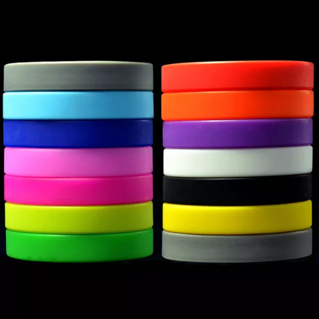 Simple Silicone Rubber Elastic Wristband Bracelet Cuff Bangle Sports Wrist Band