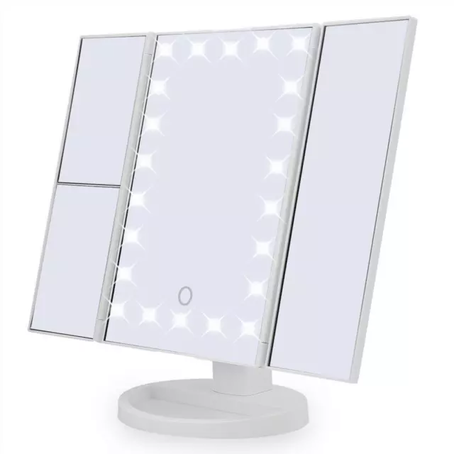 24 LED Touch Screen Make up Mirror Tabletop Lighted Cosmetic Illuminated Vanity