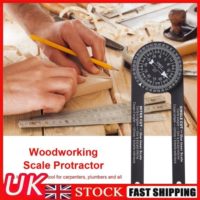Woodworking Scale Protractor with Marking Pencil Accurate Angle Finder Tool