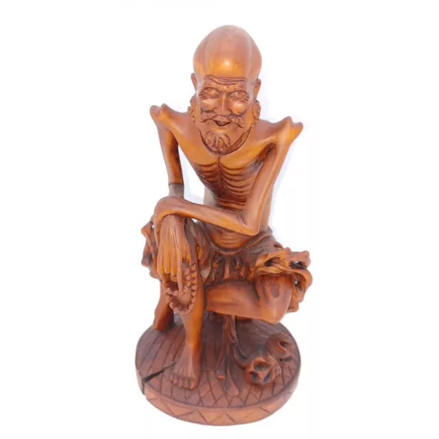 Vintage Carved Boxwood Statue 2