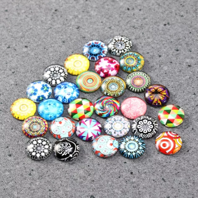 200pcs Mosaic Supplies Glass Mosaic Tiles DIY Jewelry Making Mixed Round Mosaic