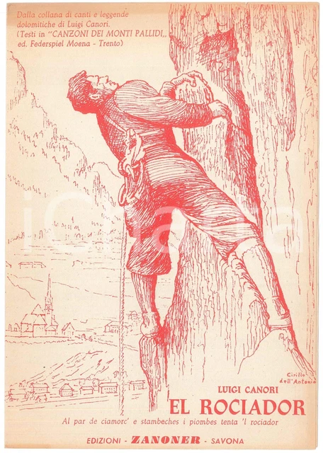 1940 ca Luigi CANORI "El rociador" dedicata a Tita PIAZ Spartito Ed. ZANONER