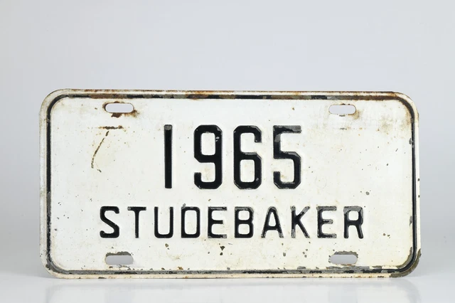 License Plate Dealership Showroom Vanity Plate Metal Embossed 1965 Studebaker