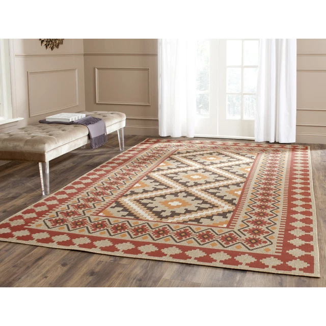 Safavieh Outdoor Ver099-0334 Veranda Red / Natural Rug