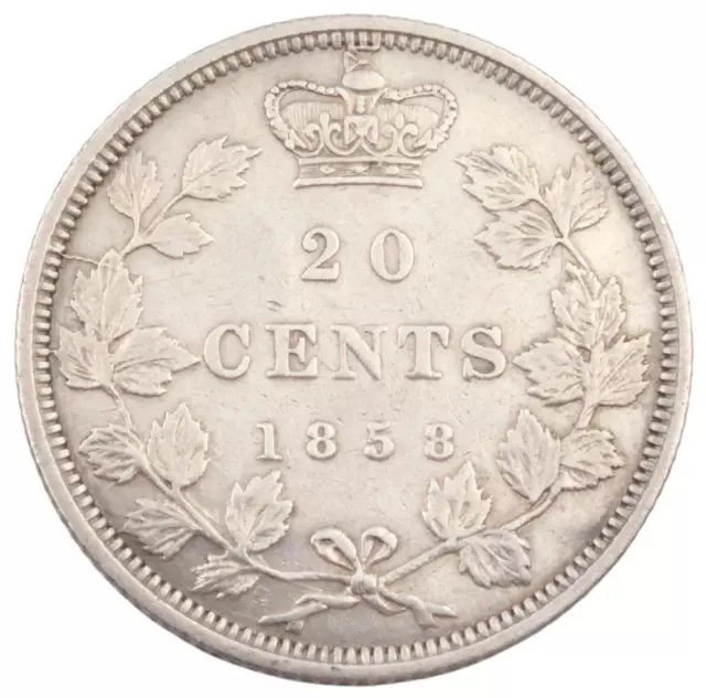 1858 Canada 20 cents VF+