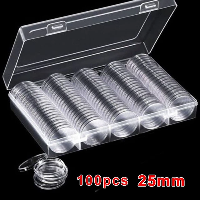 Capsules porte-pièces de haute qualité de 25 mm avec boîte de rangement porta