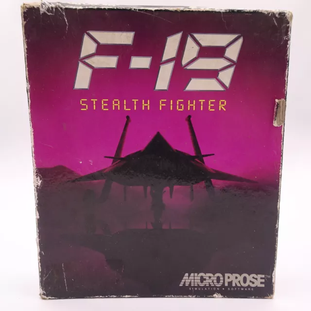 F 19 Stealth Fighter DOS IBM PC 5,25 Zoll Disketten Big Box OVP Microprose