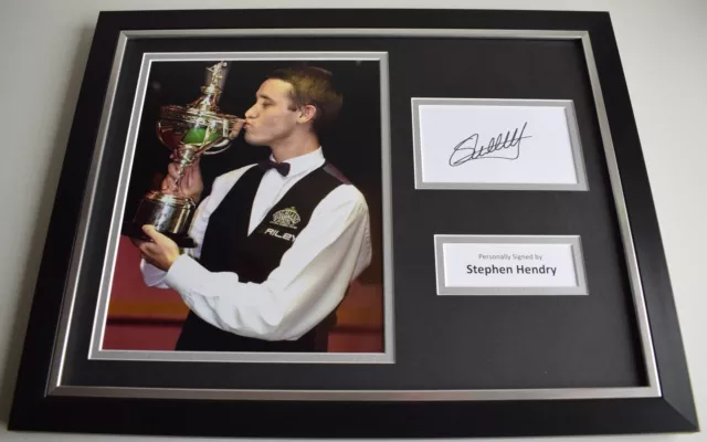 Stephen Hendry SIGNED FRAMED Photo Autograph 16x12 display Snooker AFTAL & COA