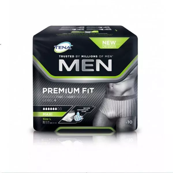 LOT DE 6 - TENA - Men Premium Fit L Large Level 4 - Protection Absorbante Homme