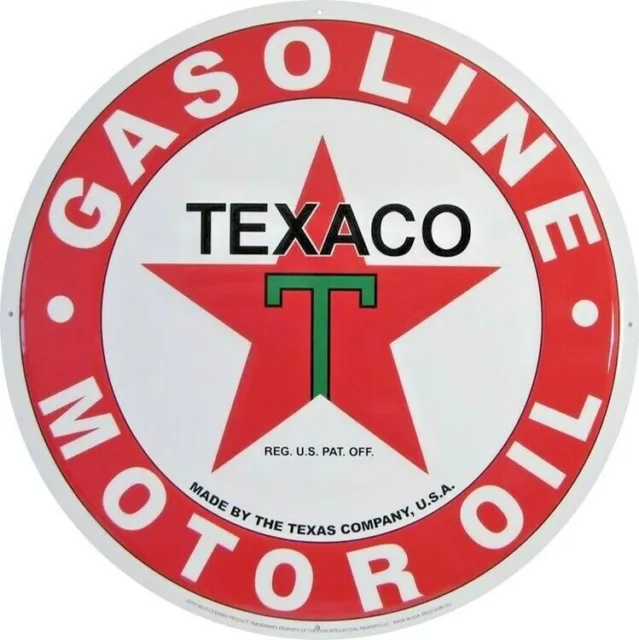 TEXACO Blechschild 61cm USA Benzin Öl Gasoline Oil Gas Pump Tankstelle Werbung