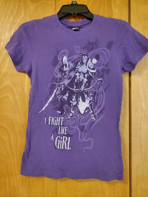 Jinx Official World of Warcraft I Fight Like a Girl Women's T-Shirt Purple Med