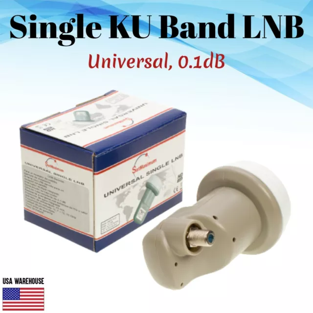 Universal Single KU Band LNB LNBF 0.1dB FTA HD Linear Satellite Dish 1 Port