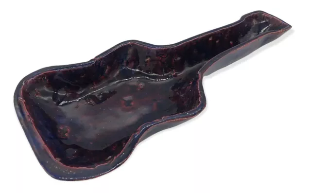 Guitar Art Pottery Bowl Dish Candy Nuts Jewelry Keys Barware Purple Handthrown