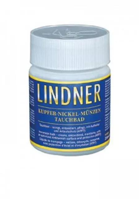 1 Lindner Coin Cleaning Dip For Copper & Nickel 250 ml. Immersion Safe Solution