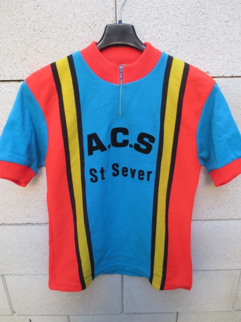 VINTAGE Maillot cycliste SAINT SEVER made in France TRICOTS du ROCHER 3 jersey