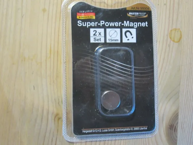 Masterproof Super Power Magnet, 2 Stück 15mm Durchmesser