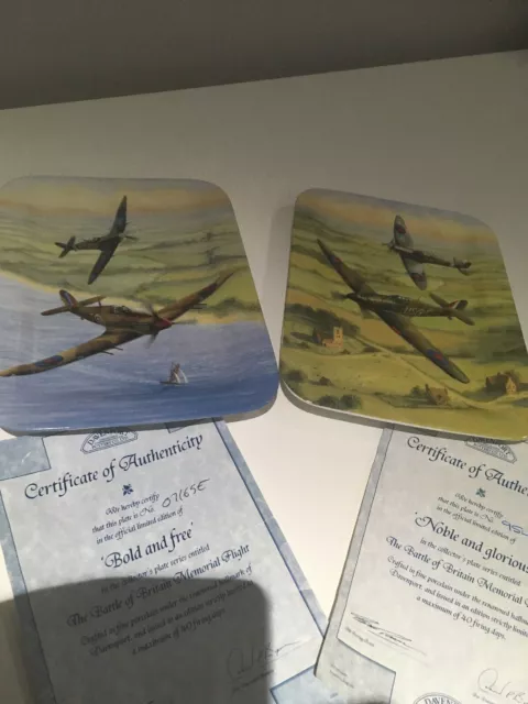 2 X Davenport  battle of britain flight plates Bold and free & noble & glorious