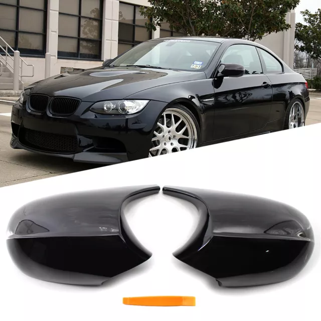 M3 Style Gloss Black Rearview Side Mirror Cover Caps For BMW E90 E91 E92 E93 LCI