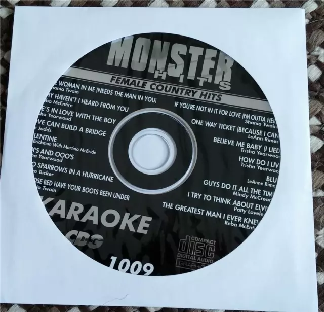 MONSTER HITS KARAOKE CDG FEMALE COUNTRY HITS CD+G MARTINA MCBRIDE MH1009 cd !