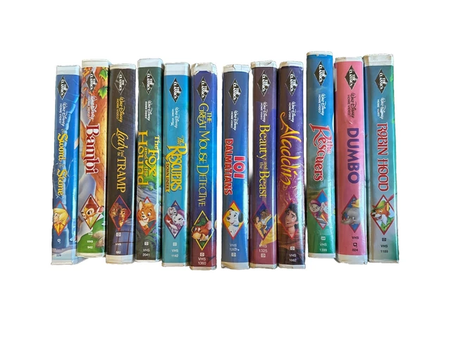 LOT OF 12 Disney Classics Black Diamond VHS Tapes Movies Clamshell ...