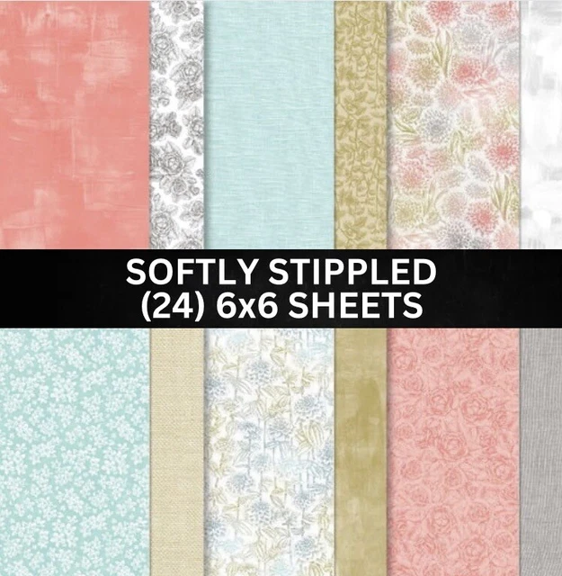 STAMPIN UP SOFTLY STIPPLED Designer Series Paper DSP Floral - (24) 6x6 ...