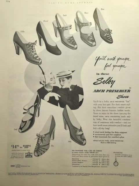Selby Arch Preserver Shoes Feel Younger Portsmouth OH Vintage Print Ad 1952