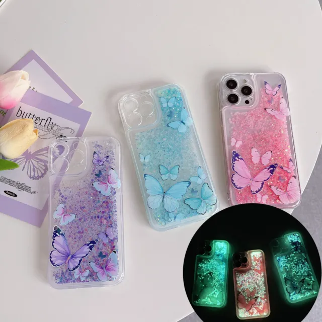 For Huawei VIVO Quicksand Noctilucent Butterfly Luxury Girl Hot Phone Case Cover