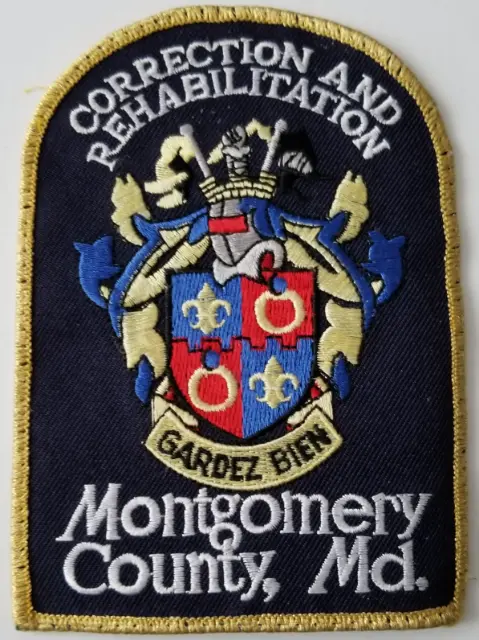 Montgomery County  Maryland Md Correction & Rehabilitation Gardez Bien Patch