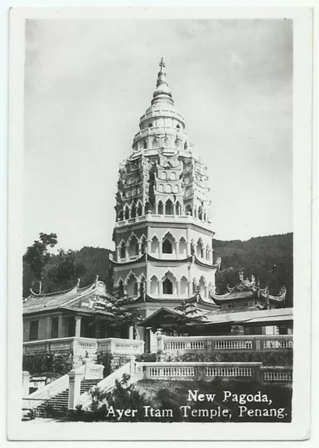 Penang Malaysia, Vintage Postcard, Ayer Itam Temple, Archive Photo-New Pagoda