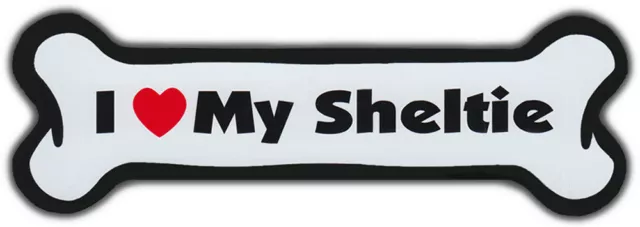 Dog Bone Magnet: I Love My Sheltie | Cars, Refrigerators | Shetland Sheepdog