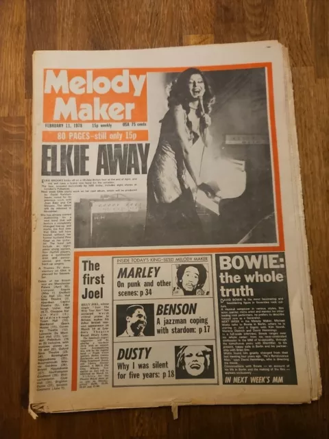 Melody Maker February 11th 1978, Elkie Brooks Bob Marley